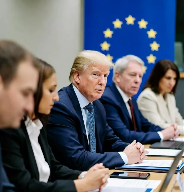 AI generated photo of Trump in meeting